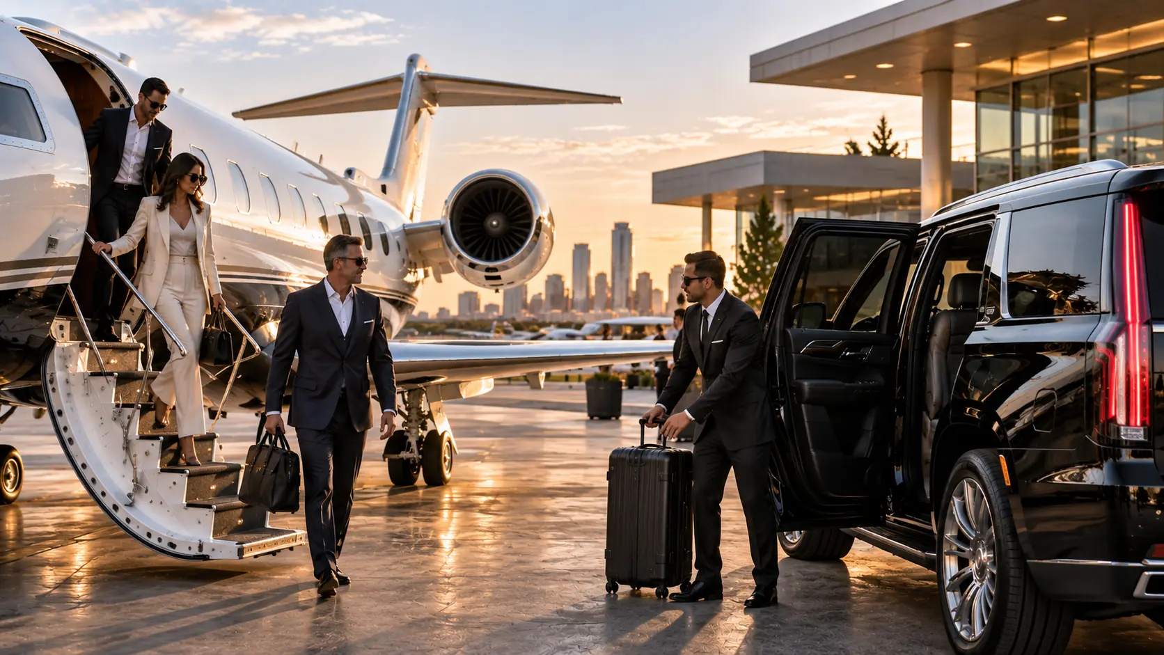 FBO airport car service for private jet passengers in Houston