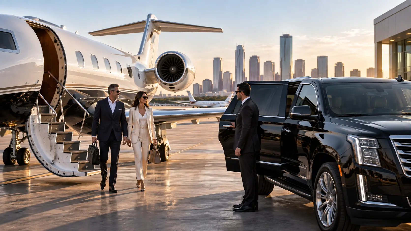 FBO airport transfers in Houston with luxury chauffeur service