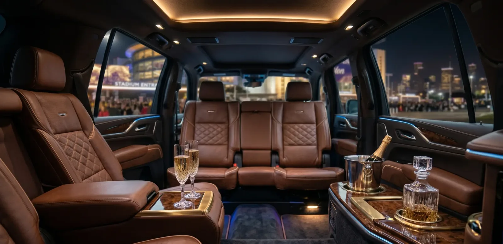 luxury limo NRG Stadium transportation Houston VIP arrival