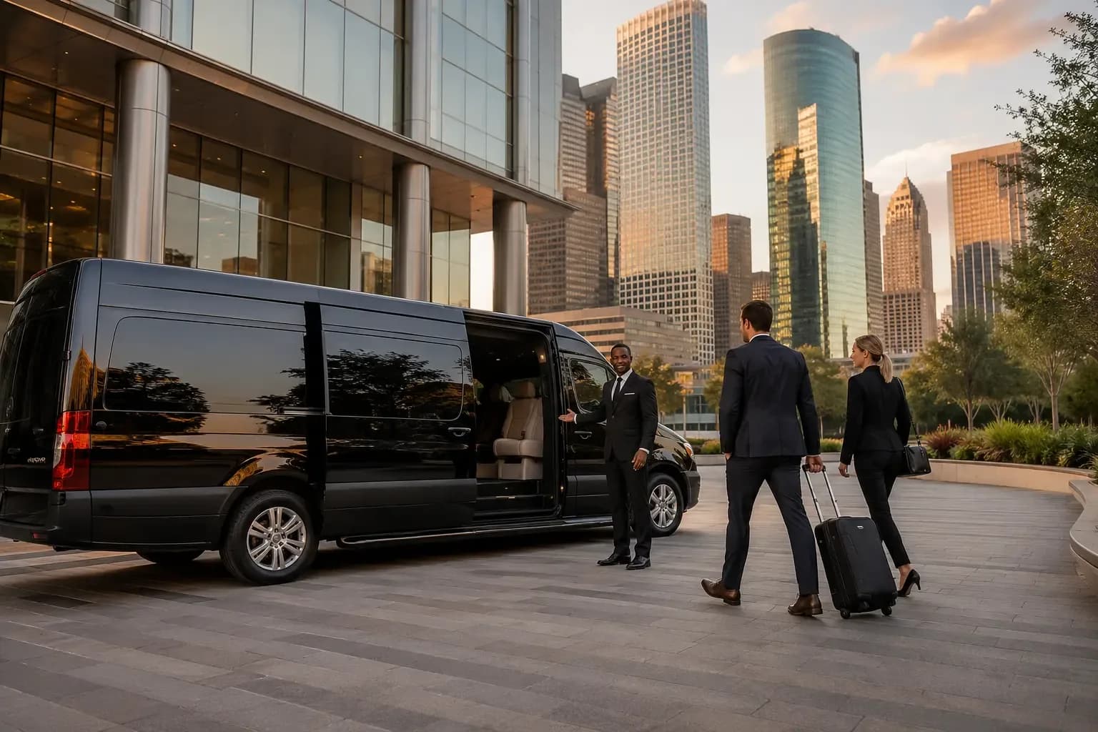 Sprinter Van Rental Houston MG Luxury Limo chauffeur downtown